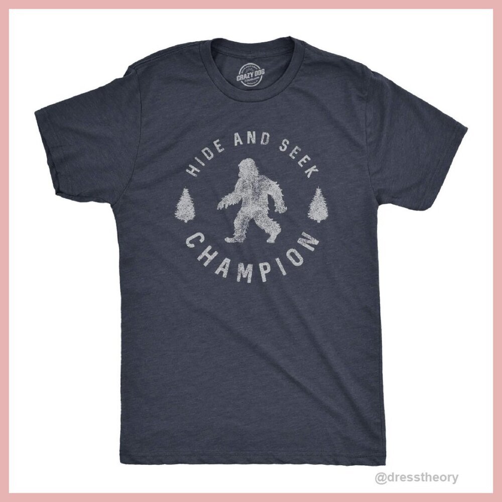 Men's Bigfoot Graphic Tee Slim Fit Soft Cotton Novelty Shirt